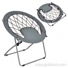 Costway Folding Round Bungee Chair Steel Frame Outdoor Camping Hiking Garden Patio